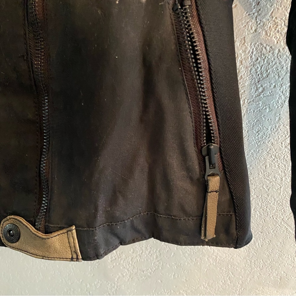 ICON Black and tan Motorcycle Jacket women’s small - Picture 11 of 16